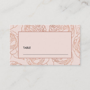 TARJETA DE MESA LUXE ELEGANTE ROSA ROSADO ORO FLORAL BODA