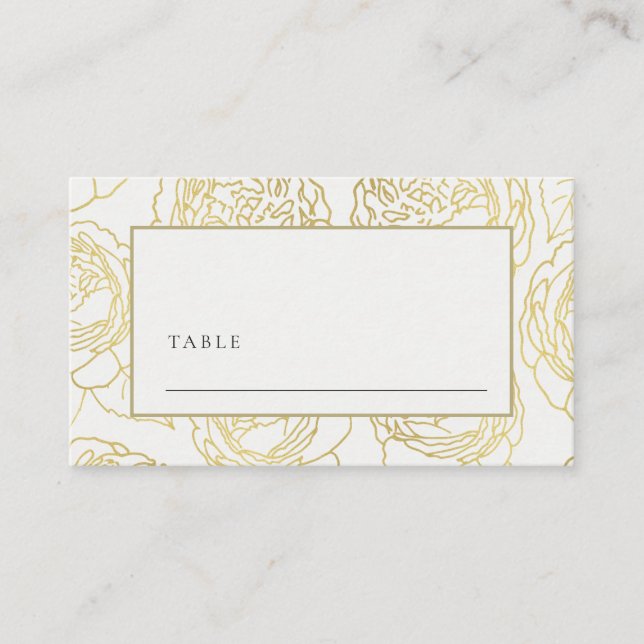 TARJETA DE MESA LUXE NAVY GOLD KRAFT ELEGANTE ROSA BODA FLORAL (Anverso)