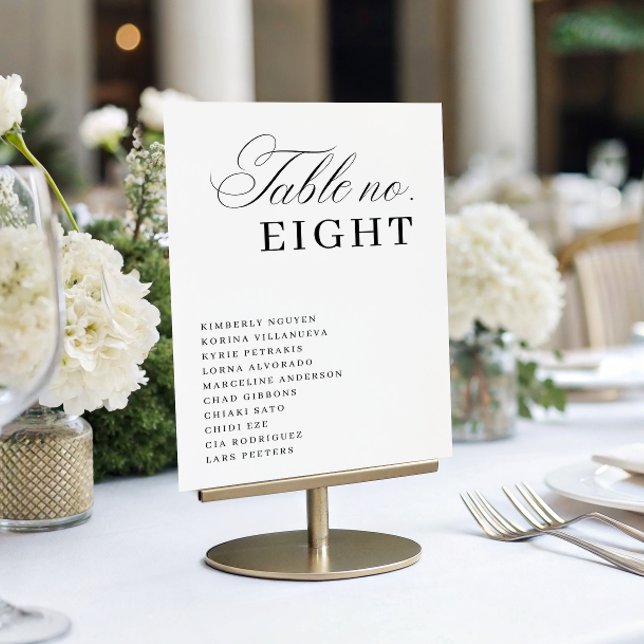 Tarjeta De Mesa Luxe Script Seating Chart Names Elegant Wedding (Subido por el creador)