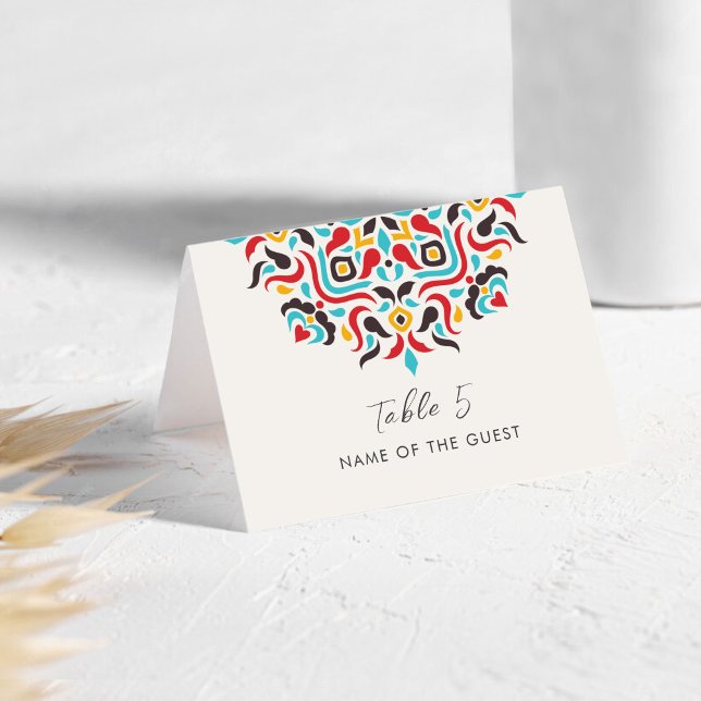 Tarjeta De Mesa Luxury Aesthetic Geo Mandala Wedding Place Card (Subido por el creador)