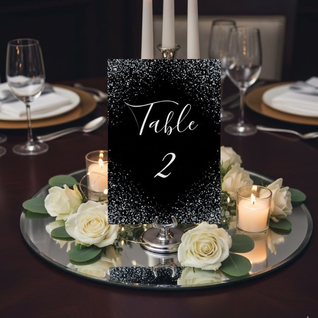 Tarjeta De Mesa Luxury Glitters and Sparkles Wedding Table Number (Subido por el creador)
