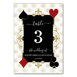 Tarjeta De Mesa Luxury Gold Art Deco Casino Vegas Wedding 