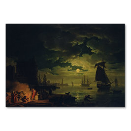 Tarjeta De Mesa Luz de luna sobre Palermo Arte de alta fidelidad