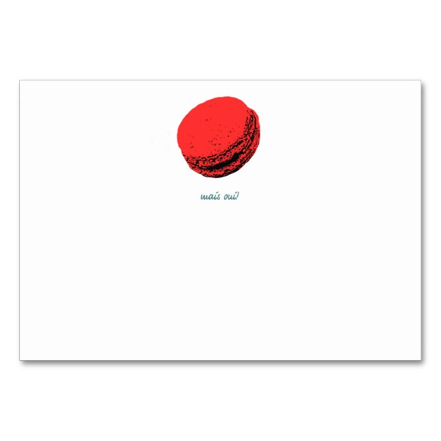 Tarjeta De Mesa macaroon de fresa (Anverso)