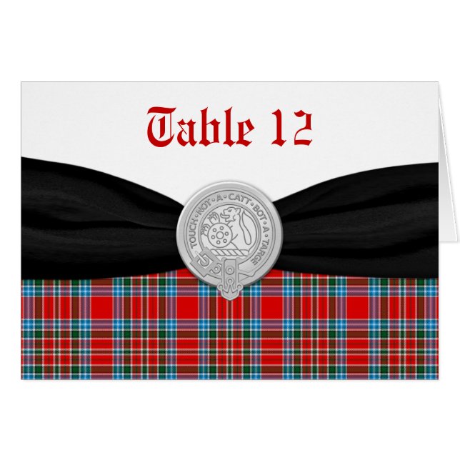 Tarjeta de mesa MacBean Tartan (Anverso (Horizontal))