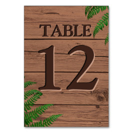 Tarjeta De Mesa Madera Rústica Marrón deja al Boda Boho