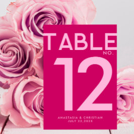Tarjeta De Mesa Magenta moderna y audaz