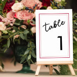 Tarjeta De Mesa Magenta moderna y Boda mínimo negro<br><div class="desc">Esta moderna tarjeta magenta y negra es magníficamente sencilla pero elegante, perfecta en cualquier época del año. Prop en un pequeño caballete o en un marco claro para que el viva magenta al fondo se pudre. Utilice la plantilla sencilla para introducir los números de tabla uno a uno y agregar...</div>