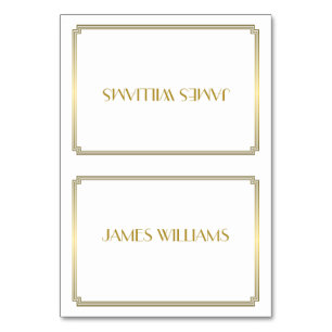 Tarjeta De Mesa Magnífico Gatsby Art Deco White Place Setting Card