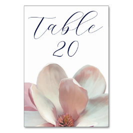 Tarjeta De Mesa Magnolia elegante Boda rosa y blanco