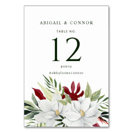 Tarjeta De Mesa Magnolia Tropical Blanco Verde Rojo