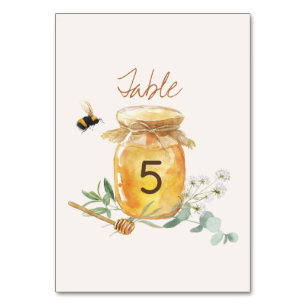 Tarjeta De Mesa Mamá de Baby Shower de dulce pequeña miel para abe