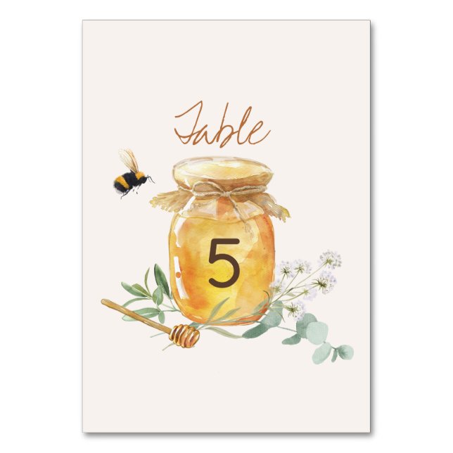 Tarjeta De Mesa Mamá de Baby Shower de dulce pequeña miel para abe (Anverso)