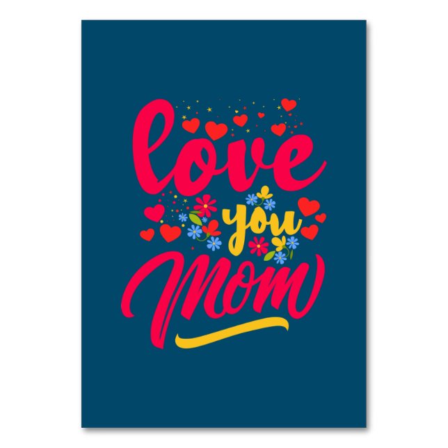 Tarjeta De Mesa Mamá te ama (Anverso)