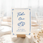 Tarjeta De Mesa Mano caprichosa dibujó azul de la marina<br><div class="desc">Este adorable diseño presenta elementos dibujados a mano y un texto llamativo en negrita.</div>