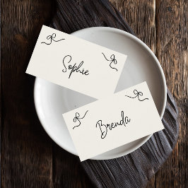 Tarjeta De Mesa Mano de barniz caprichosa con nombre plano Boda fr