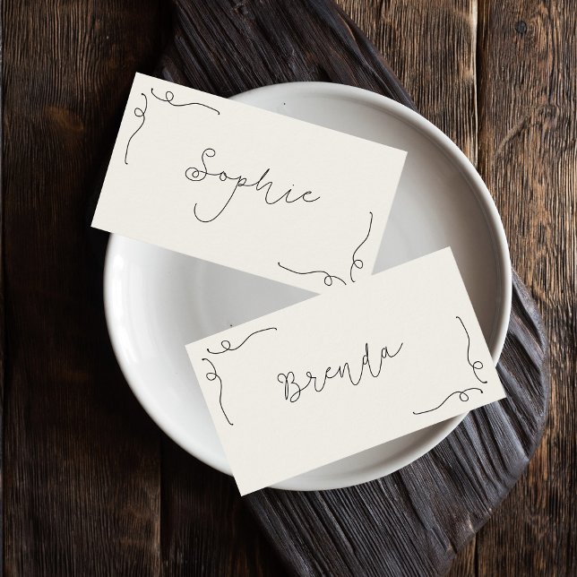 Tarjeta De Mesa Mano de diversión captada nombre plano Boda francé (Subido por el creador)
