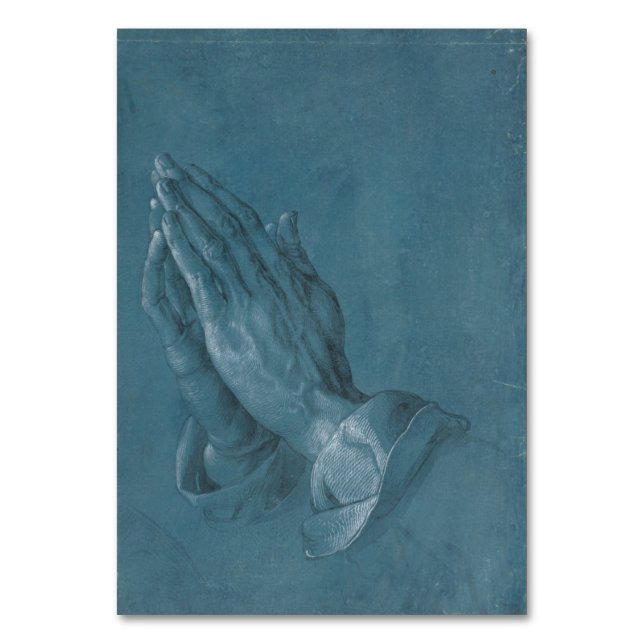 Tarjeta De Mesa Manos de rezar por Albrecht Durer (Anverso)