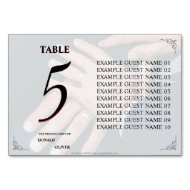 Tarjeta De Mesa Manos de una pareja Boda gay con anillos