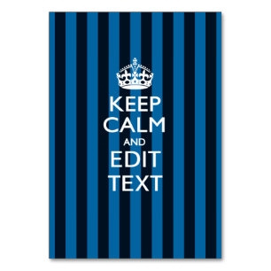 Tarjeta De Mesa Mantén en paz tu texto con franjas azules