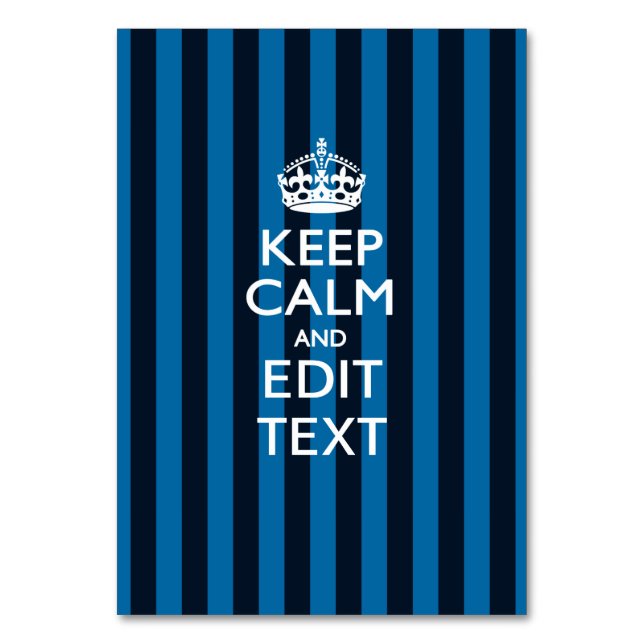 Tarjeta De Mesa Mantén en paz tu texto con franjas azules (Anverso)