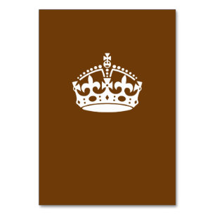 Tarjeta De Mesa Mantener la corona tranquila en chocolate marrón
