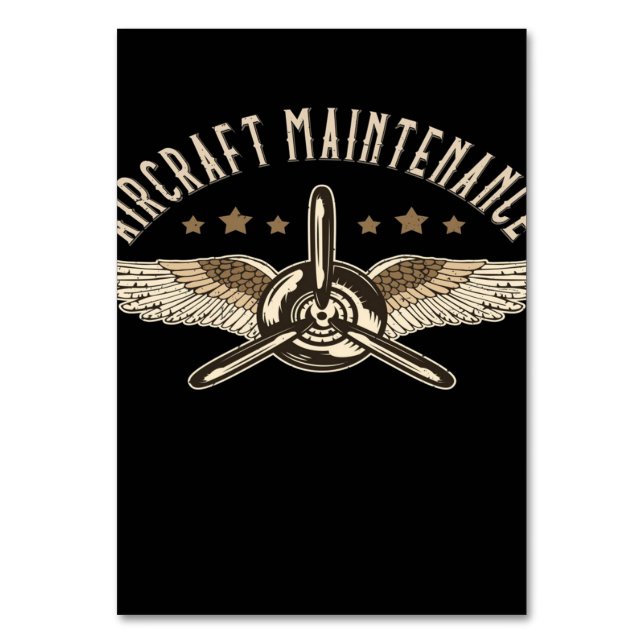 Tarjeta De Mesa Mantenimiento de aeronaves | Diseño de Guay (Anverso)