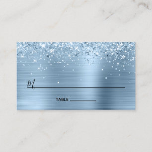 Tarjeta De Mesa Manto Brillante de Papel de Estaño Azul Claro