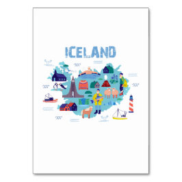 Tarjeta De Mesa Mapa de Islandia