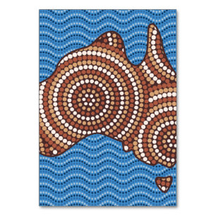 Tarjeta De Mesa Mapa de pintura aborigen