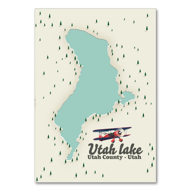 Tarjeta De Mesa Mapa de viaje del lago Utah, Utah (Anverso)