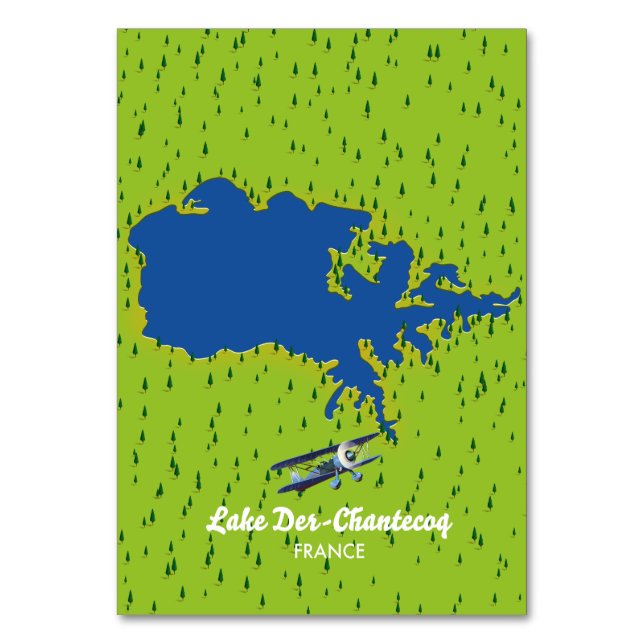 Tarjeta De Mesa Mapa del lago Der chantecoq Francia (Anverso)