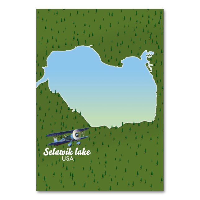 Tarjeta De Mesa mapa del lago Selawik Alaska (Anverso)