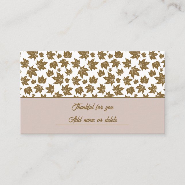 Tarjeta De Mesa Maple deja cena de brunch de Acción de Gracias (Anverso)