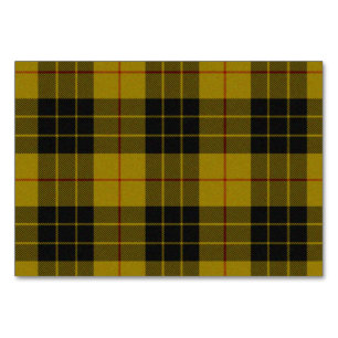 Tarjeta De Mesa Maquillaje tartán amarillo chapa