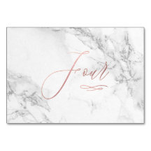 Marble Faux Rosa Oro Calligrafía romántica Cuatro
