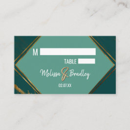 Tarjeta De Mesa Marble geométrico de oro verde de la Casa de la Mo