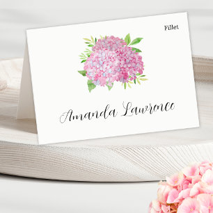 Tarjeta De Mesa Marca de hidrangea rosada Nombre de la opción de c