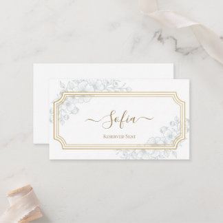 Tarjeta De Mesa Marcador de lugar de boda personalizado elegante