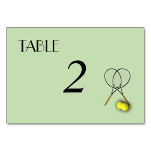 Tarjeta De Mesa Marcadores de número de tabla de temas de tenis