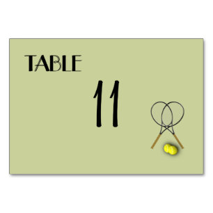 Tarjeta De Mesa Marcadores de número de tabla de temas de tenis