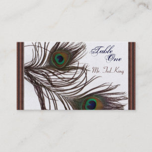 Tarjeta De Mesa Marcadores de posición de pavo real