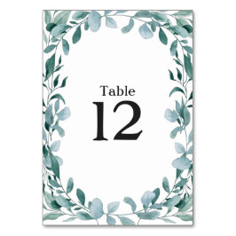 Tarjeta De Mesa Marco de vegetación de eucalipto Verde Azul Blanco