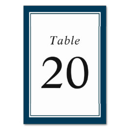 Tarjeta De Mesa Marco doble azul de la marina simple clásica