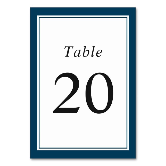 Tarjeta De Mesa Marco doble azul de la marina simple clásica (Anverso)