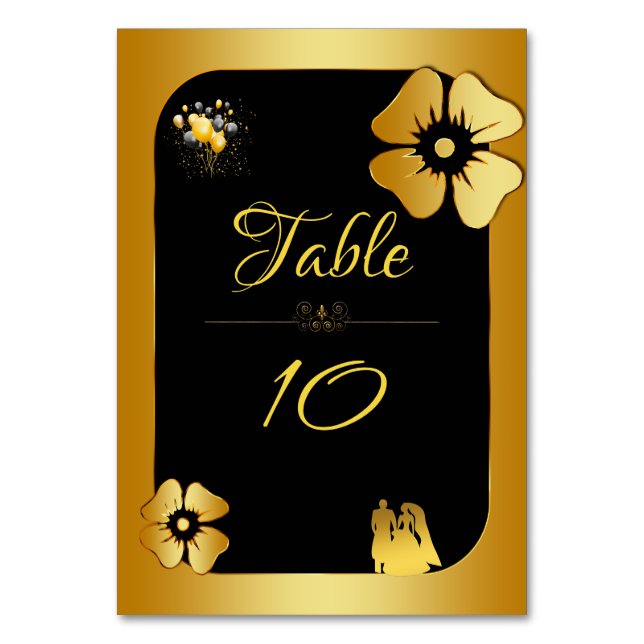 Tarjeta De Mesa Marco dorado (Anverso)