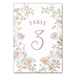 Tarjeta De Mesa Marco floral rosado