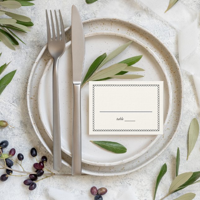 Tarjeta De Mesa Marco ondulado ilustrado a mano (Hand illustrated place cards)