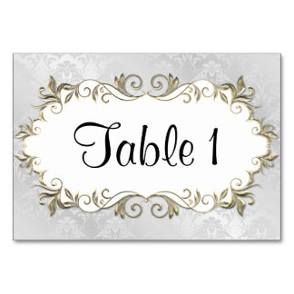 Tarjeta De Mesa Marco plateado boda