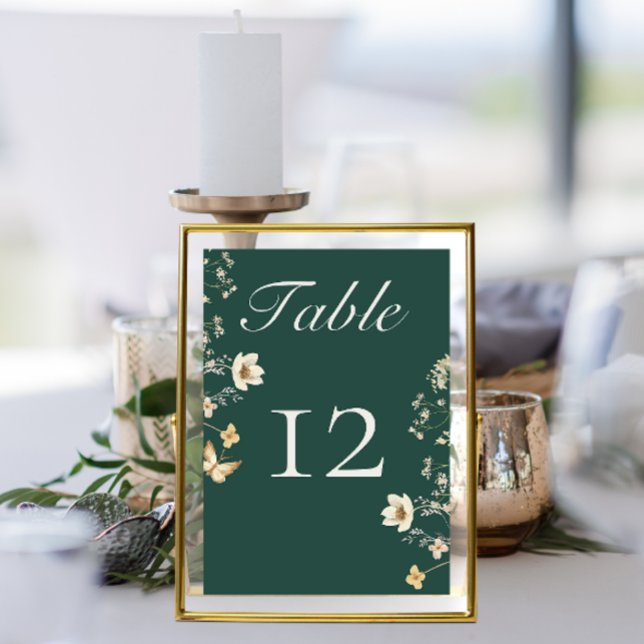 Tarjeta De Mesa Marco rústico de flores silvestres Boda verde esme (Subido por el creador)